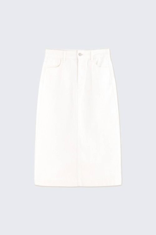 Women's Midi Denim Skirt In Agnes Off-White