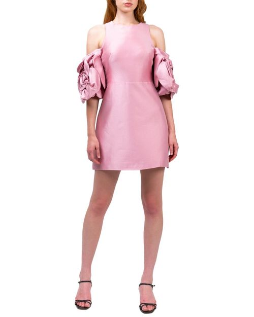 Notte A-Line Silk-Blend Mikado Mini Dress