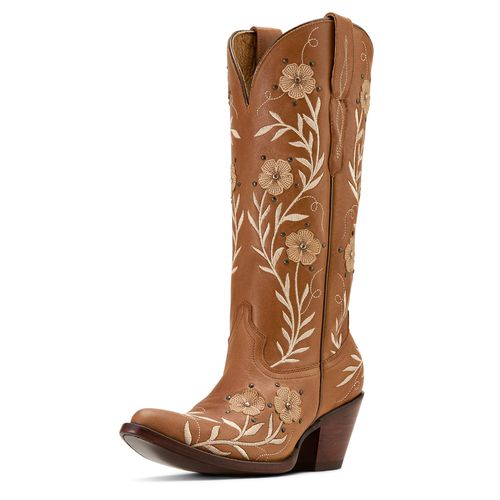 Women's Romance Western Boots in Soft Honey Tan, B Medium Width, Size 6.5, by Ariat