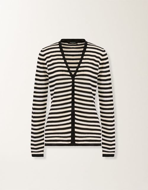 Organic cotton cardigan with micro sequins, butter and blue
