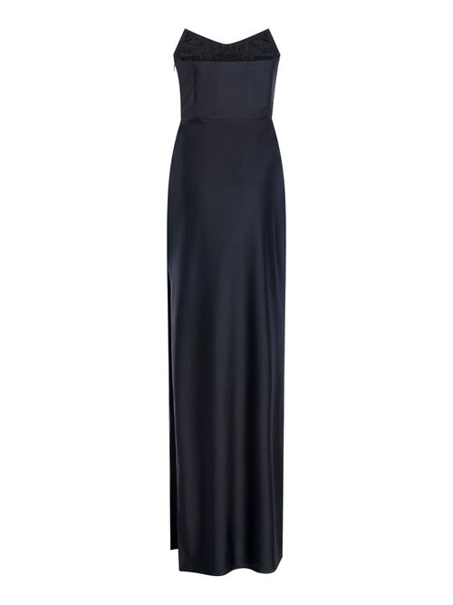 Strapless Floor-Length Dress — Black
