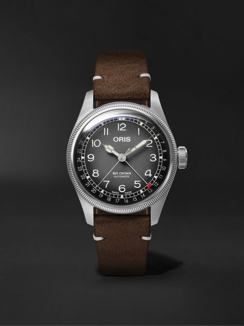 Cervo Volante Big Crown Pointer Date Automatic 38mm Stainless Steel and Leather Watch, Ref. No. 01 754 7779 4063-Set - Men - Gray