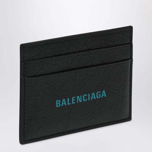 Black card holder with logo print