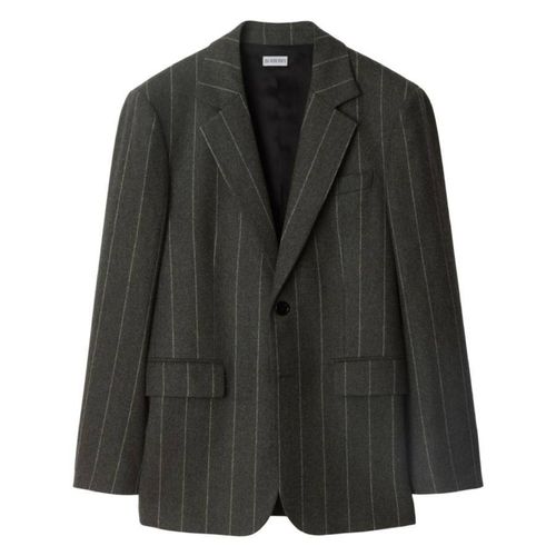 Pinstriped Wool Tailored Blazer Jacket