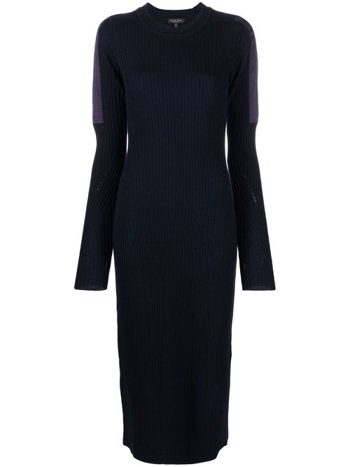 Nikole ribbed-knit midi dress - Blue