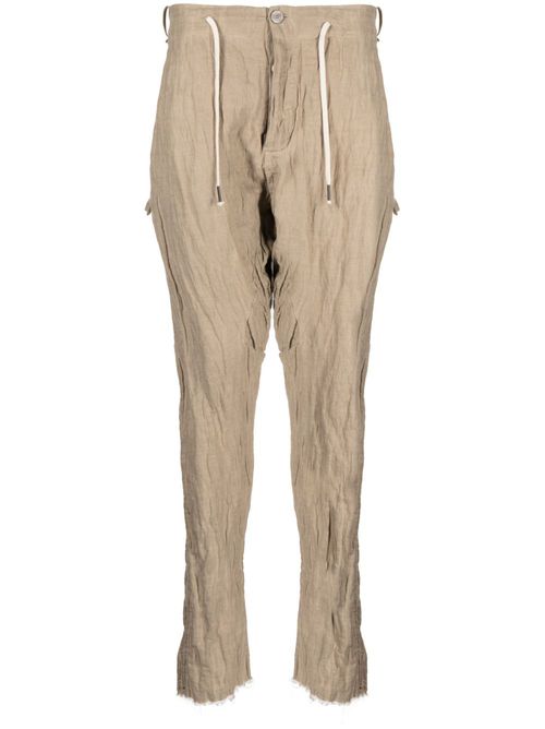 Crinkled drawstring track pants - Brown