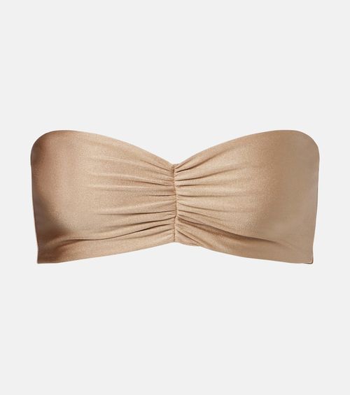 Ava metallic-effect bandeau bikini top