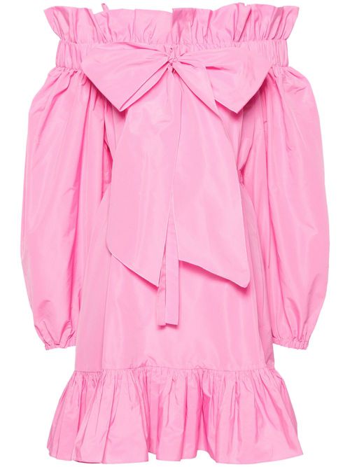 Ruffled detailing belted mini dress - Pink