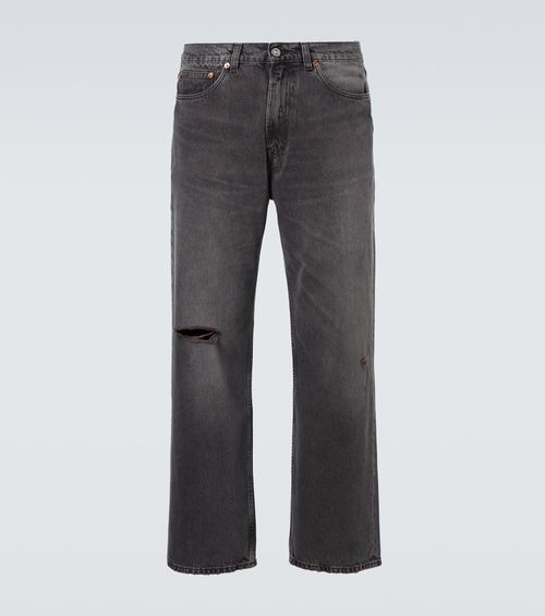 Third Cut distressed wide-leg jeans