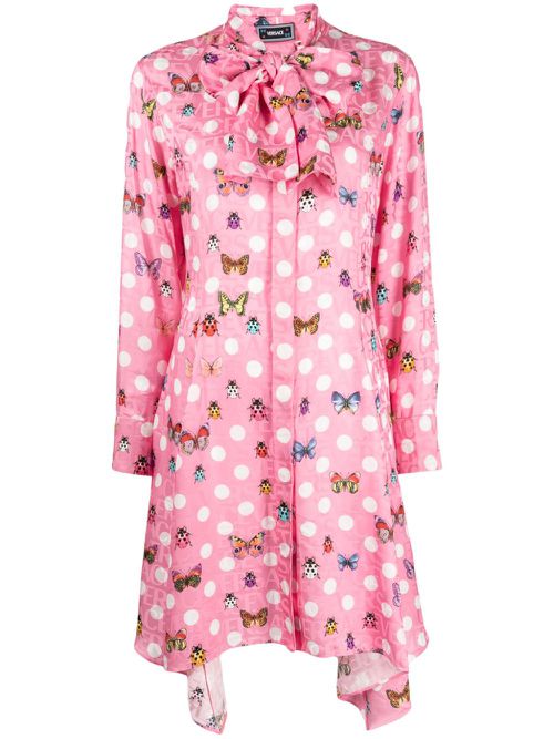 Butterflies & Ladybugs short dress - Pink