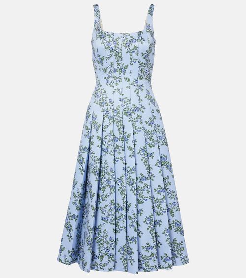 Adele floral pleated midi dress