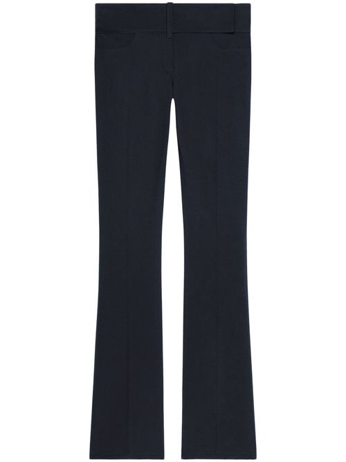 Navy Blue Belted Bootcut Pants