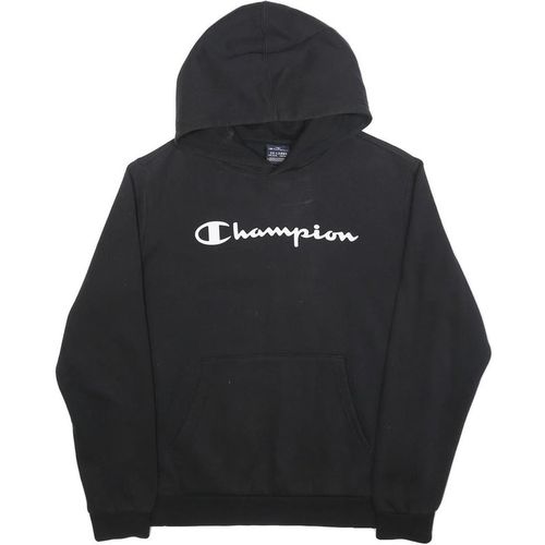 CHAMPION Boys Black Hoodie Cotton Blend Pullover Sweatshirt