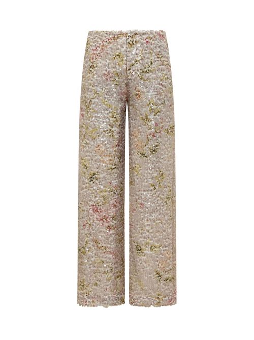Straight Leg Trousers with Artistic Print