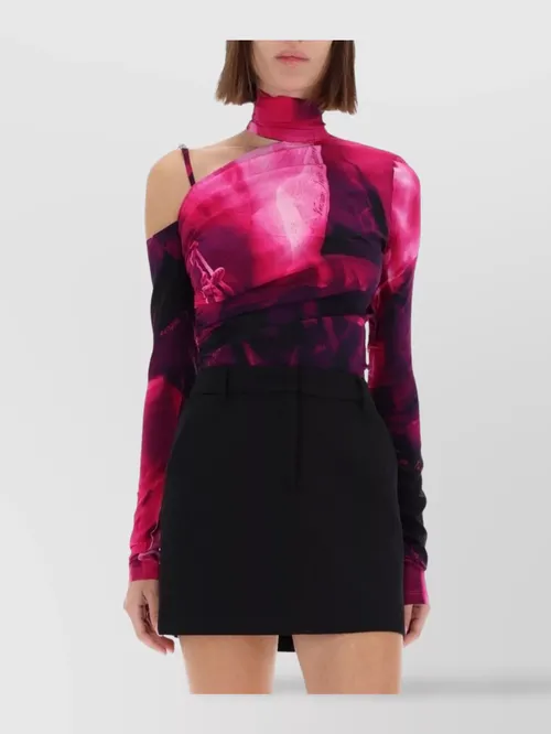 Versace Jeans Couture - asymmetric long sleeve high neck top