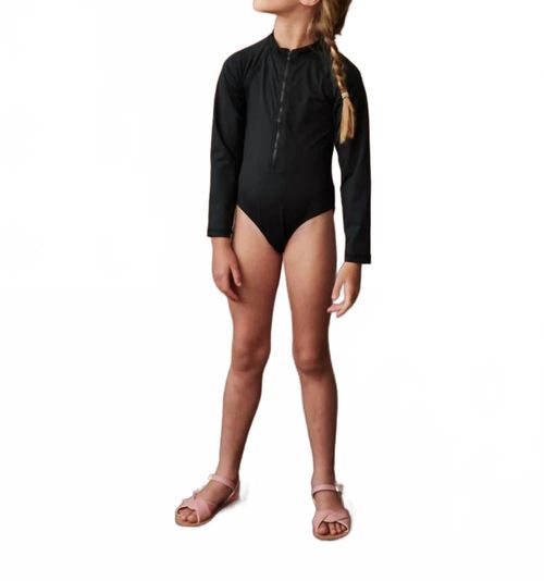 Dill Zip Up Swimsuit In Black
