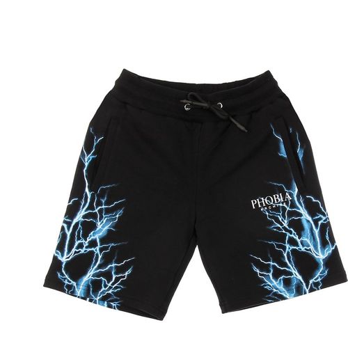 Men's Tracksuit Shorts Light Blue Lightning Shorts Black/light Blue