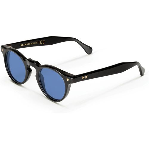 XLAB Unisex XLAB Hokkaido Occhiali da sole Acetato Nero Azzurro Pantos Polarizzata