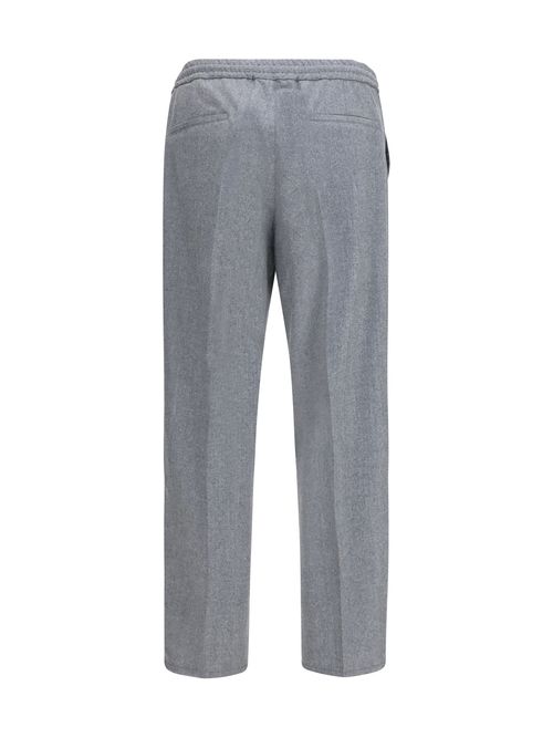 Virgin Wool Fleece Trousers — Gray
