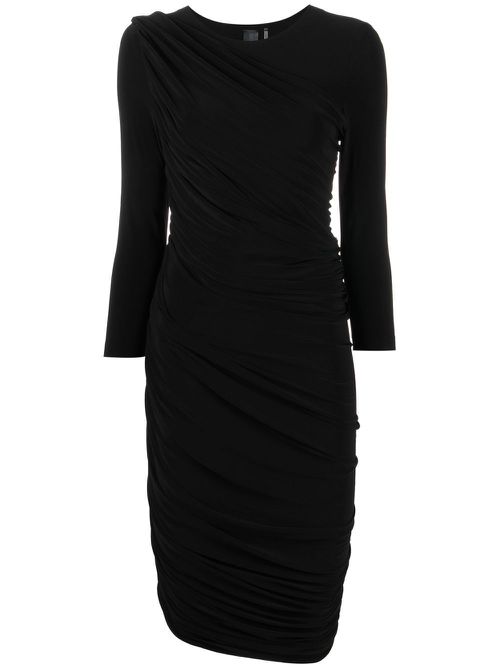 Diana ruched-detail midi dress - Black