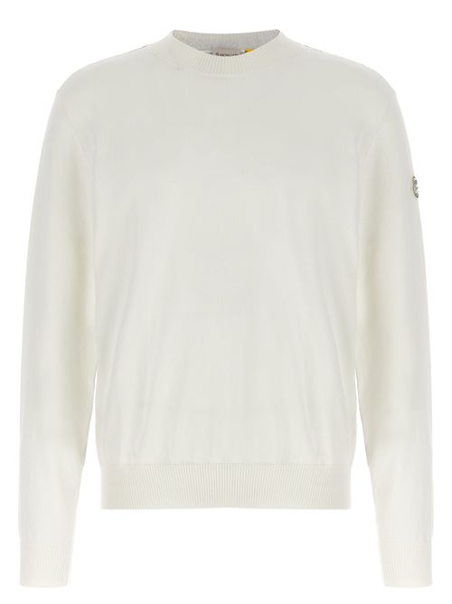 Logo-Patch Cotton Sweater — White