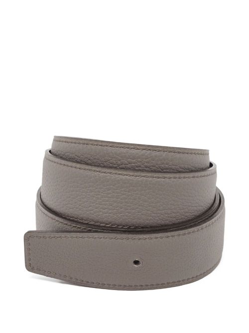 Leather belt - Grey