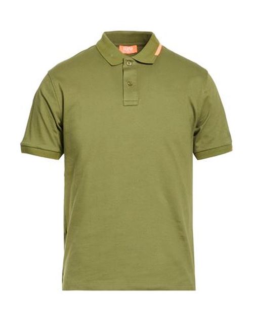 Man Polo shirt Military green Size L Cotton, Elastane