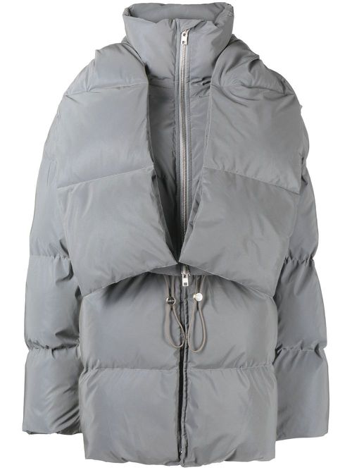 Reflective zip-away puffer jacket - Grey