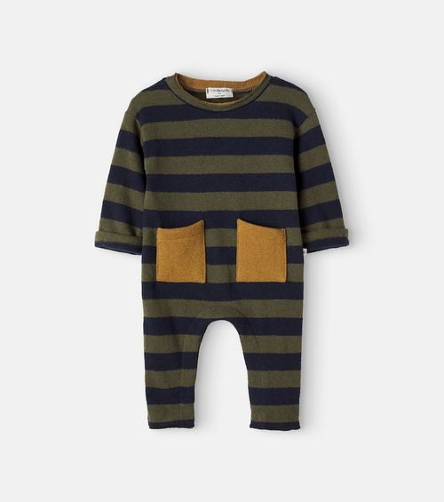 Baby Peyto striped cotton-blend onesie