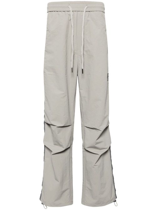 Logo print straight-leg trousers - Grey