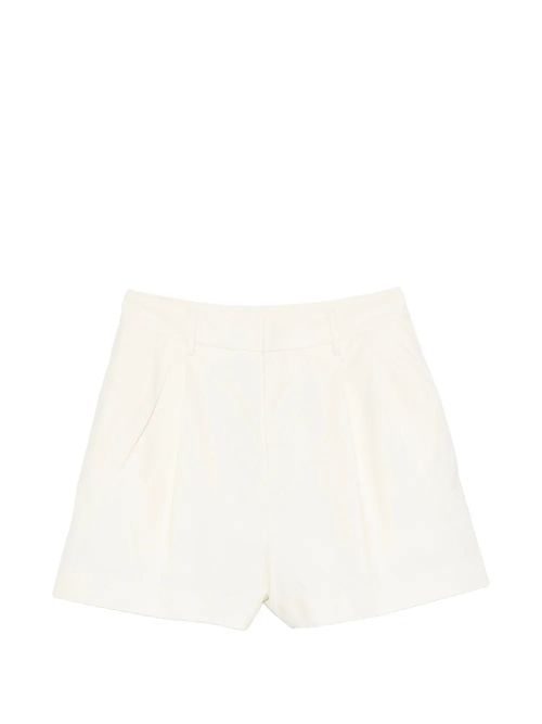 Pleated-Detail Shorts — Off-white