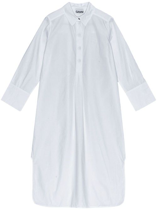 Organic cotton poplin shirtdress - White