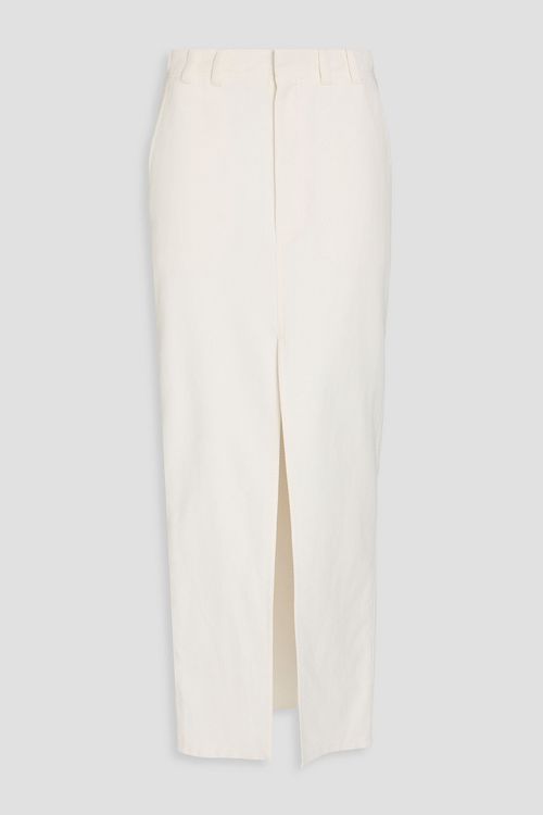 Cotton and linen-blend drill maxi skirt - White - IT 38