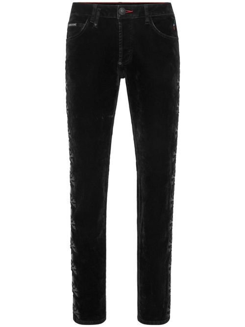 Skull mid-rise slim jeans - Black