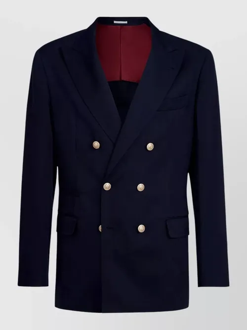 Brunello Cucinelli - double breasted blazer structured shoulders notch lape