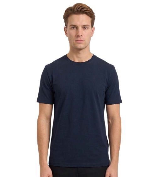 Navy Blue Solid T-Shirt