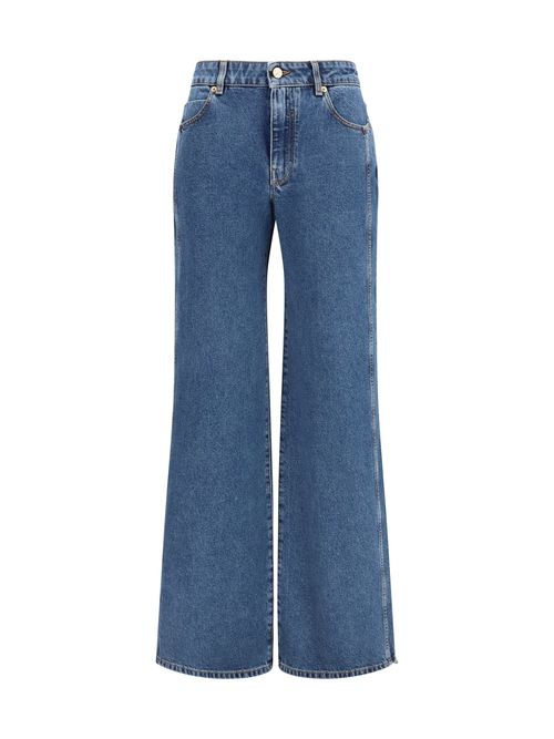 Straight Wide-Leg Jeans — Blue