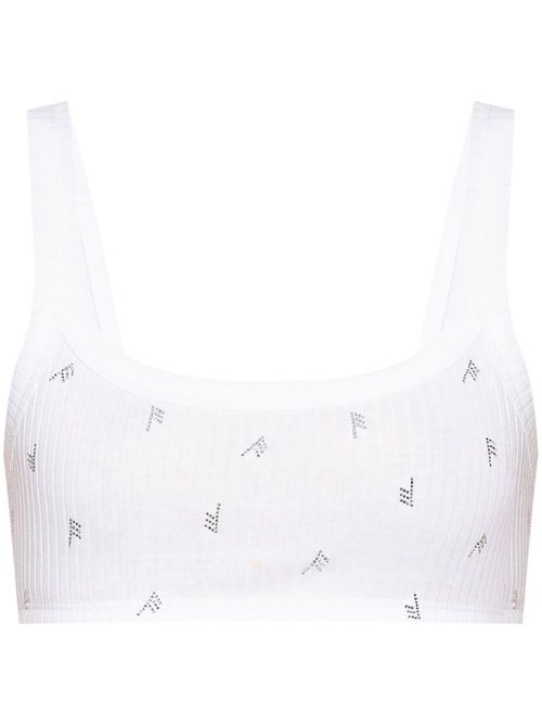 All-Over Print Logo Top - White