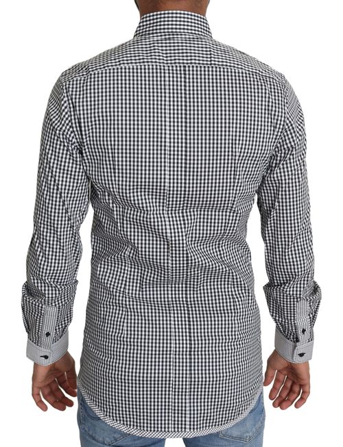 Black and White Checkered Shirt — Black