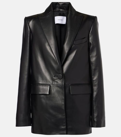 Oversized leather blazer
