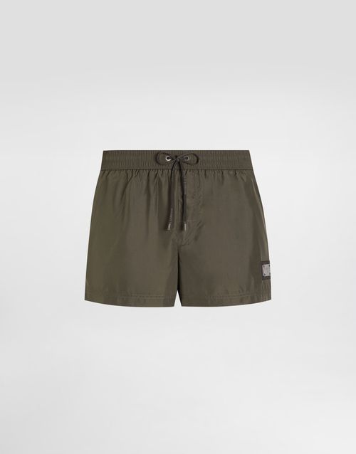 Short swim boxers in canvas