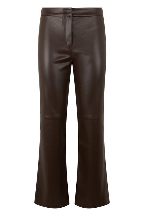 Sleek High-Waist Flared Synthetic Leather Pants