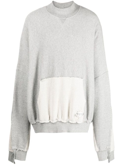 Exposed-seam brushed cotton sweatshirt - Grey