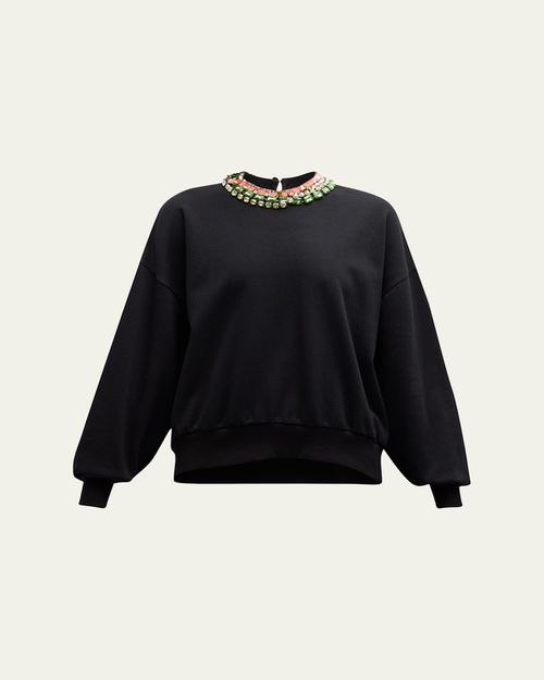 Brandy Chunky Rhinestone Crew Sweatshirt
