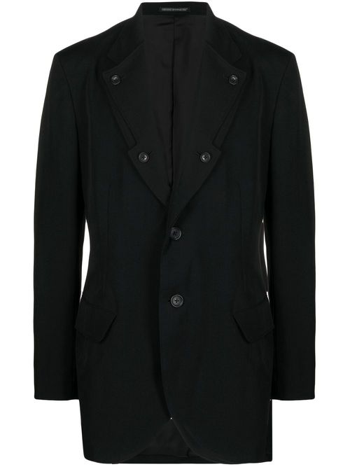 Single-breasted fitted blazer - Black