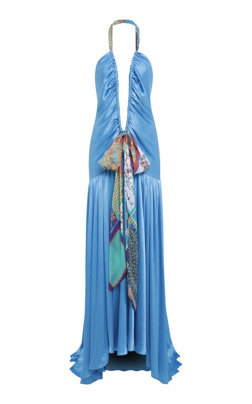 Liessa Draped Halter Maxi Dress - Moda Operandi