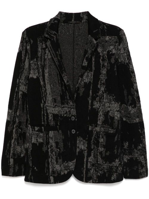 Jaquard pattern blazer - Black