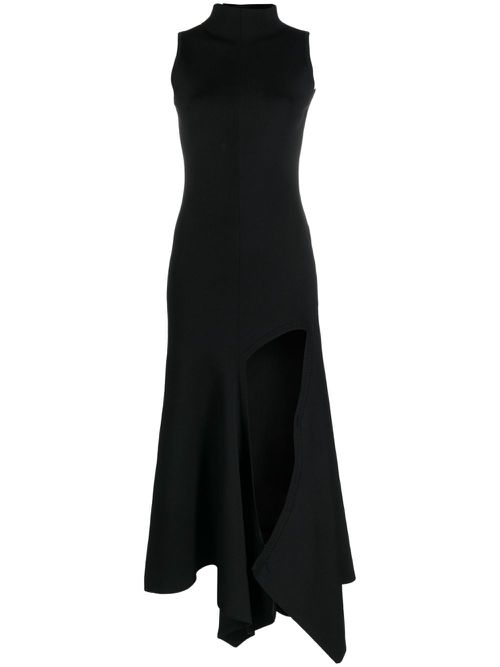 Side-slit sleeveless dress - Black