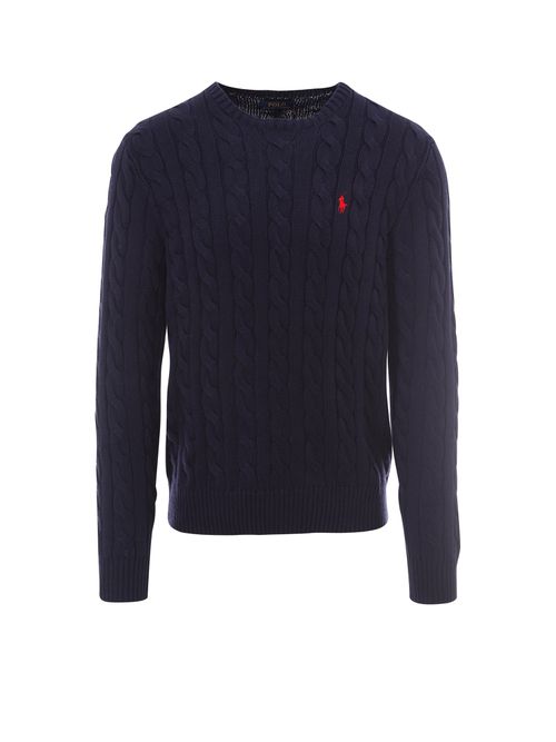 -Maglia in cotone con logo iconico-Uomo