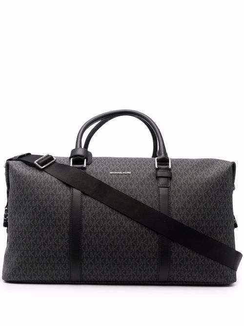 Monogram-print holdall bag - Black